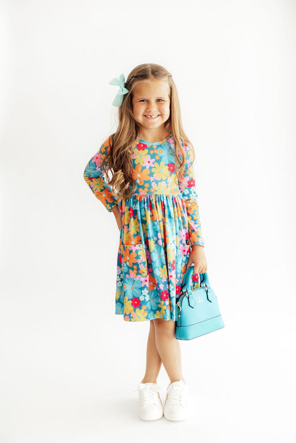 Flower Child L/S Pocket Twirl Dress Main image
