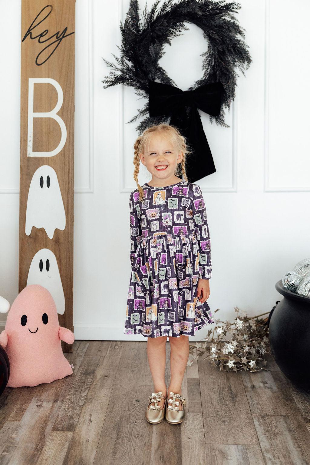 Trick or Treat L/S Pocket Twirl Dress Main image