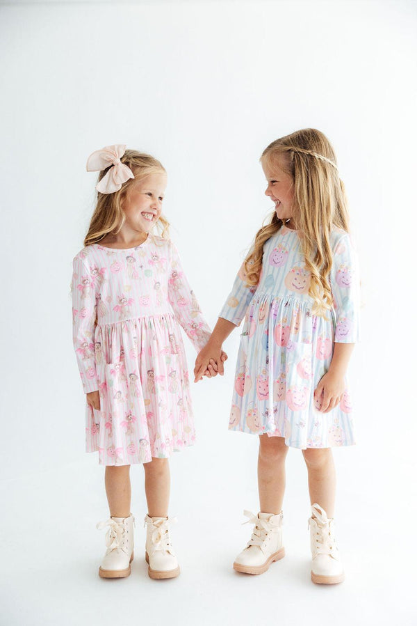 Here for the Candy 3/4 Sleeve Pocket Twirl Dress
