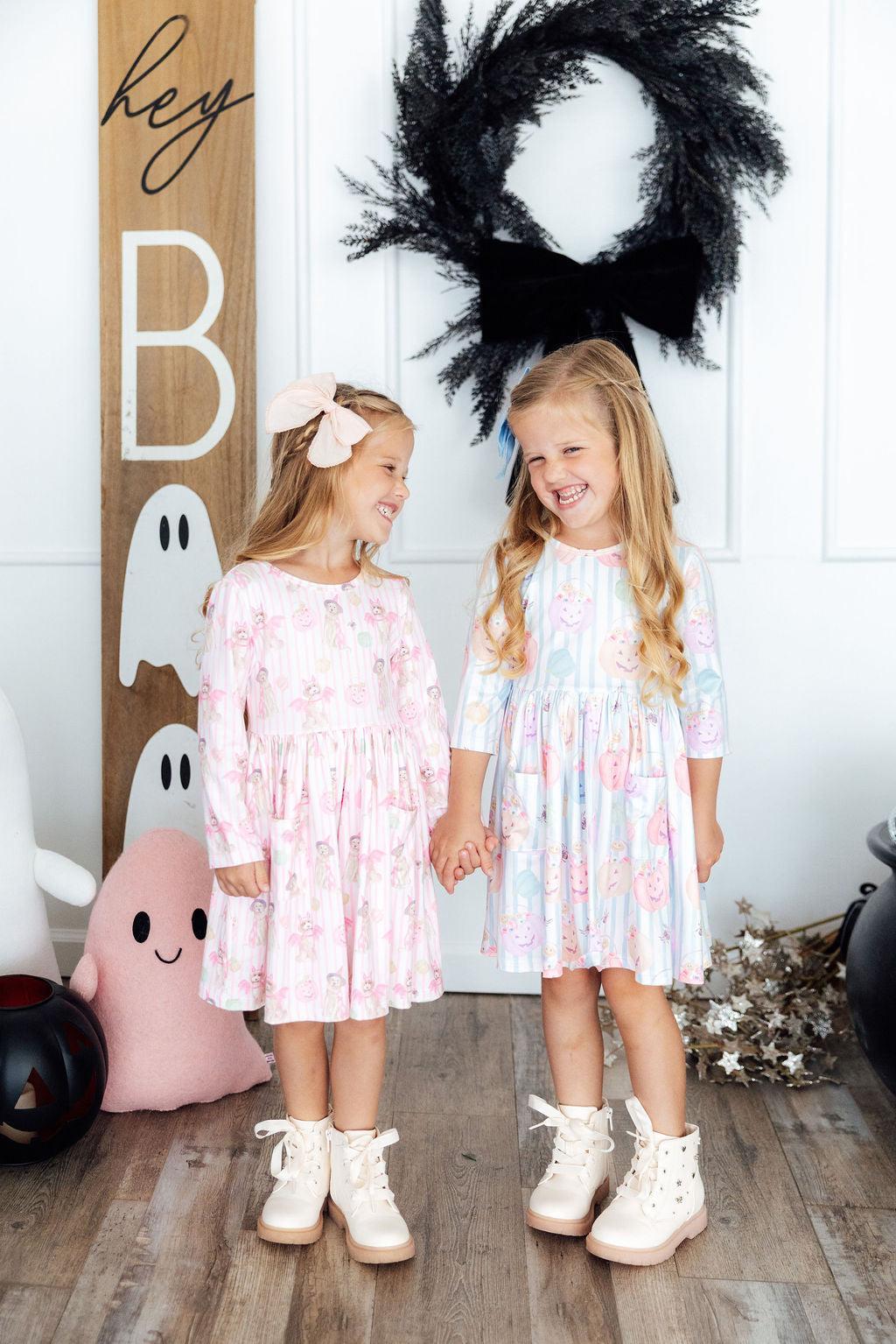 Here for the Candy 3/4 Sleeve Pocket Twirl Dress Secondary image
