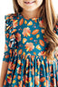 Gobble til You Wobble 3/4 Sleeve Ruffle Twirl Dress