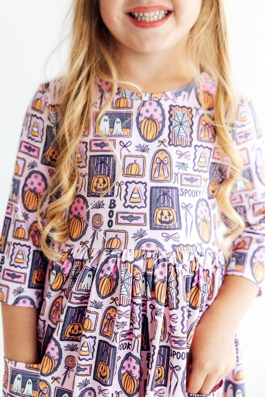 Ghouls Just Want to Have Fun 3/4 Sleeve Pocket Twirl Dress Main image