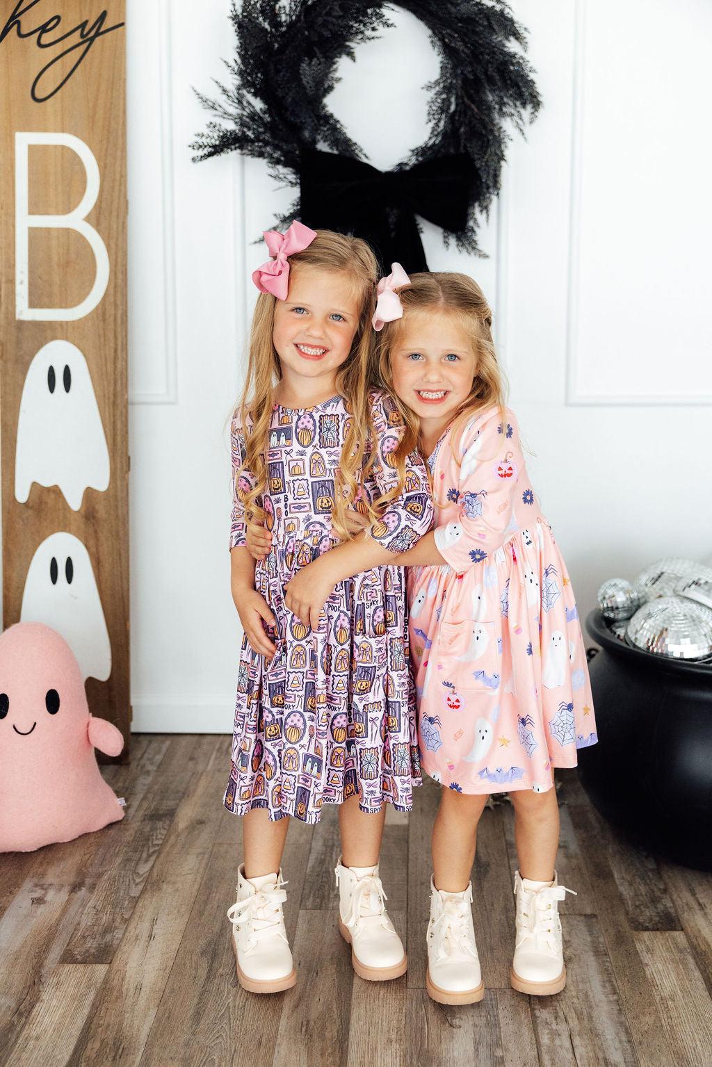 Ghouls Just Want to Have Fun 3/4 Sleeve Pocket Twirl Dress Secondary image