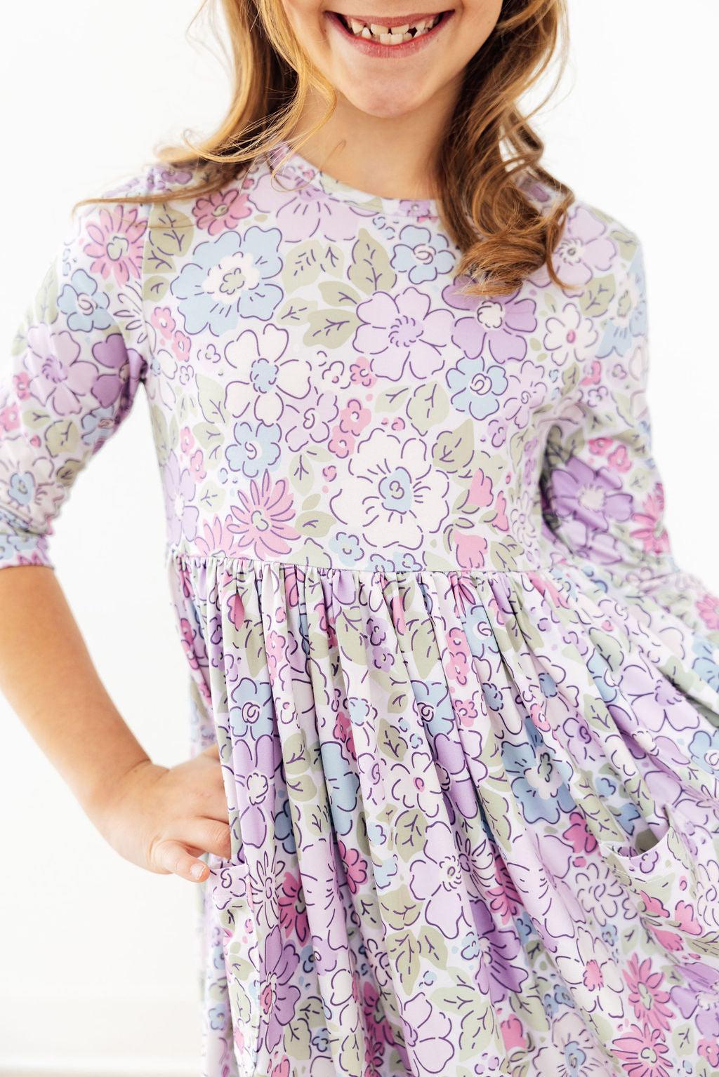 Spring Gardens 3/4 Sleeve Pocket Twirl Dress Main image