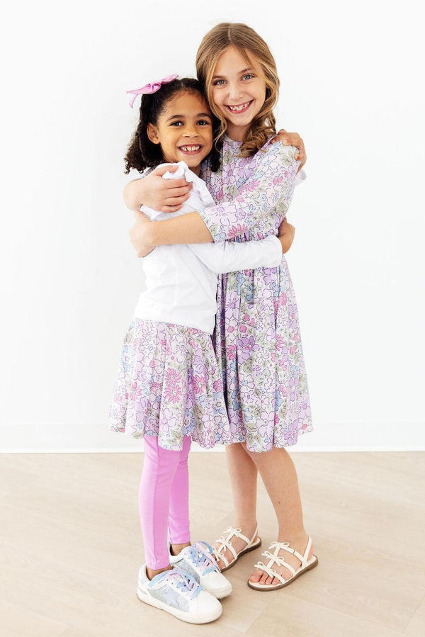 Spring Gardens 3/4 Sleeve Pocket Twirl Dress