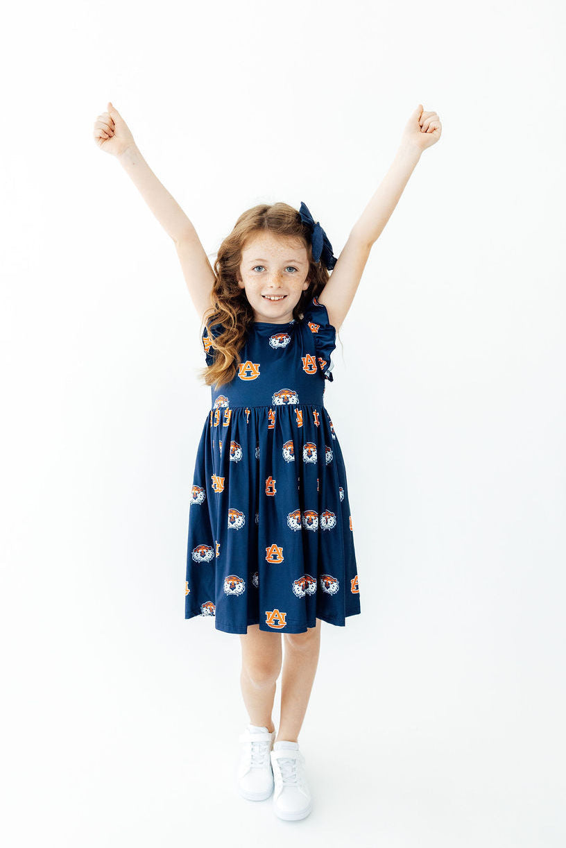 Auburn Blue Aubie Flutter Twirl Dress Main image