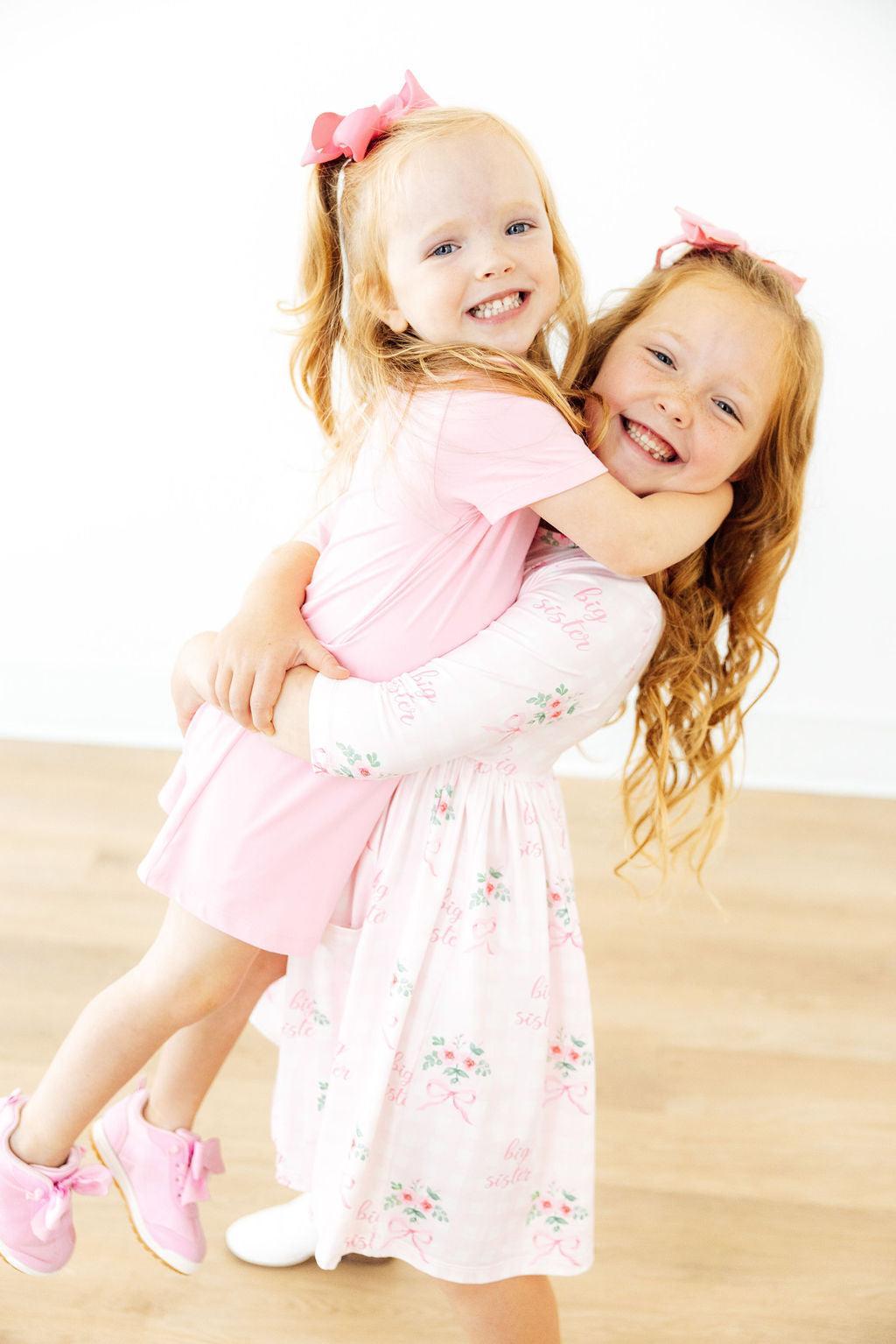 Big Sister Floral 3/4 Sleeve Pocket Twirl Dress Secondary image