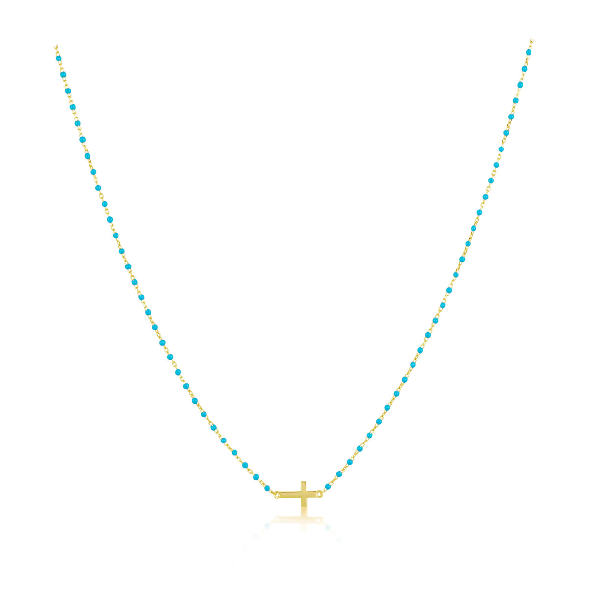 Elsa Side Cross Necklace Turquoise Main image