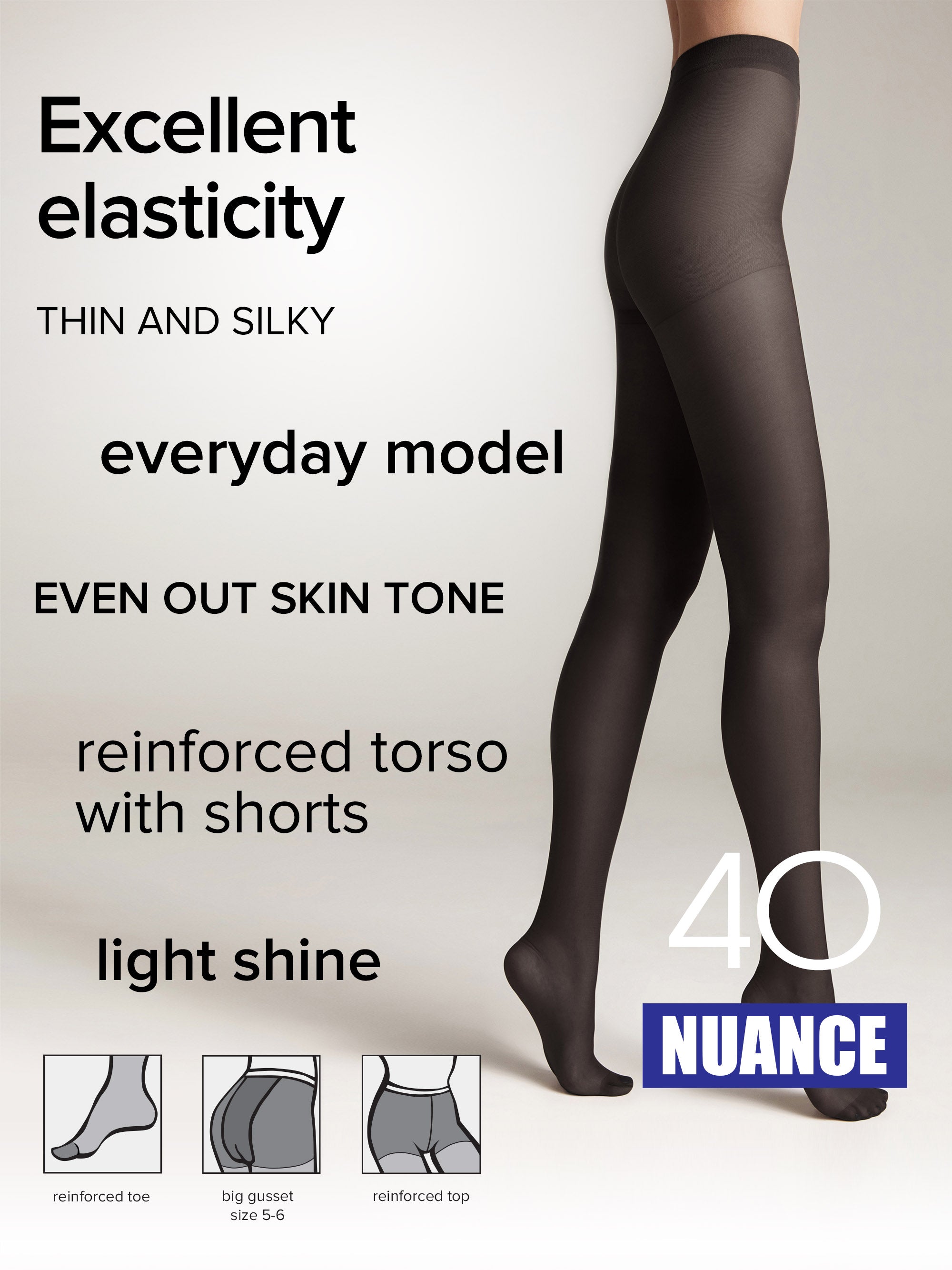 Tights Conte Nuance 40 Den - Reinforced Shorts Secondary image