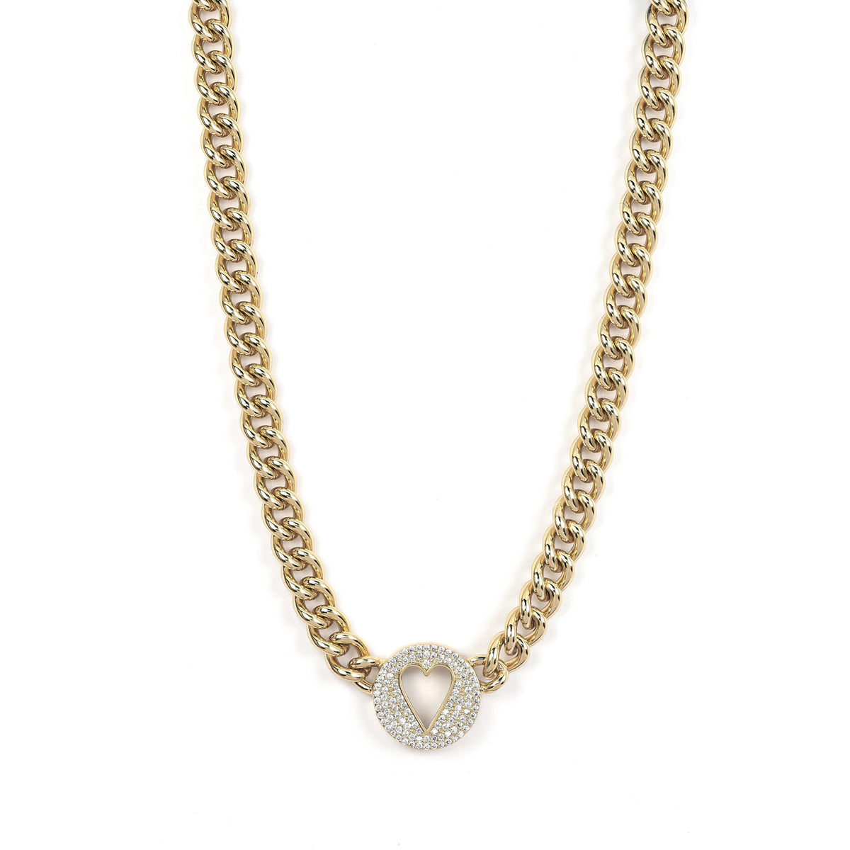 Pave Heart Chain Necklace Main image