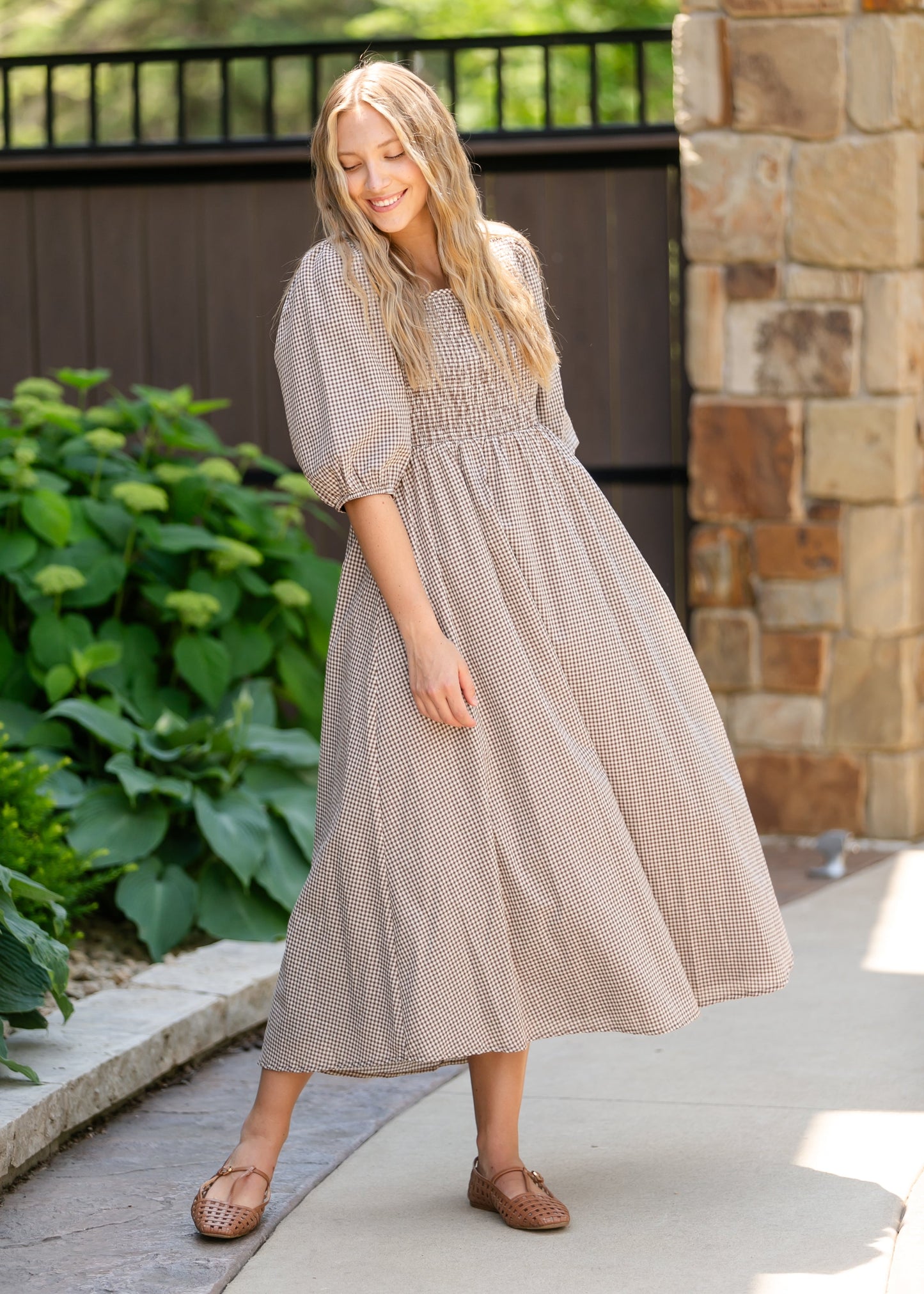 Kayleen Gingham Maxi Dress