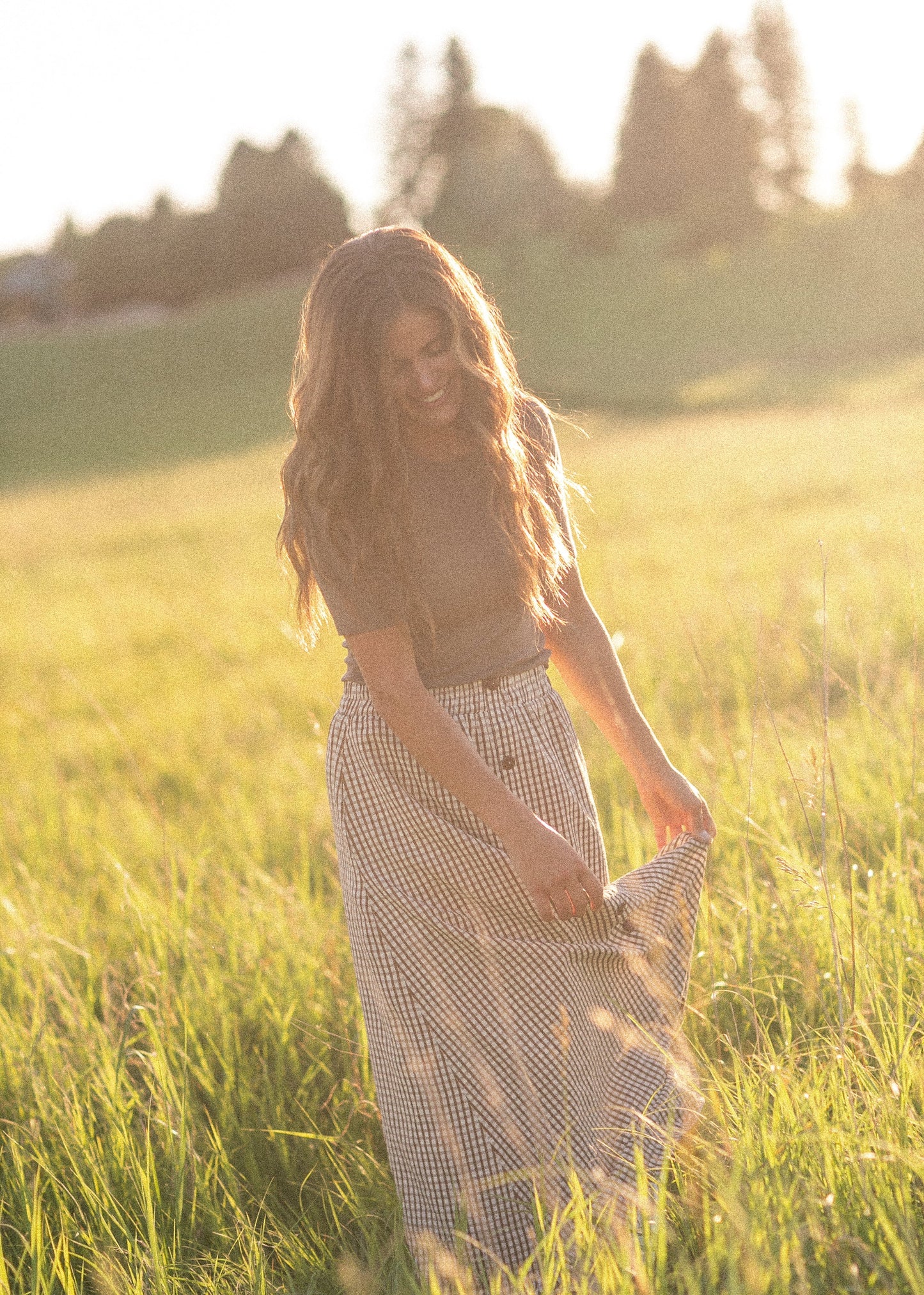 McKenna Gingham Maxi Skirt