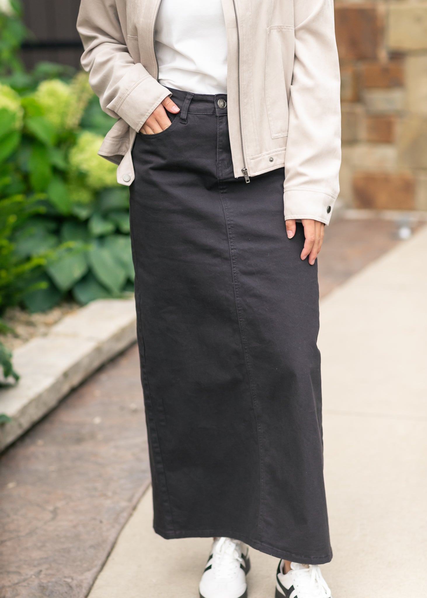 Stella Onyx Black Denim Maxi Skirt Secondary image