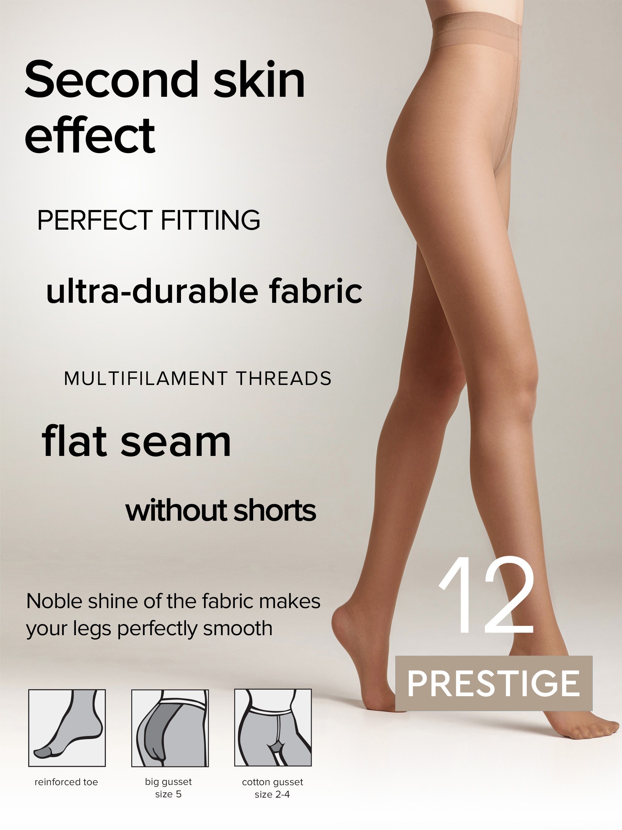 Tights Conte Prestige 12 Den - Sheer to Waist Noble Shine Secondary image