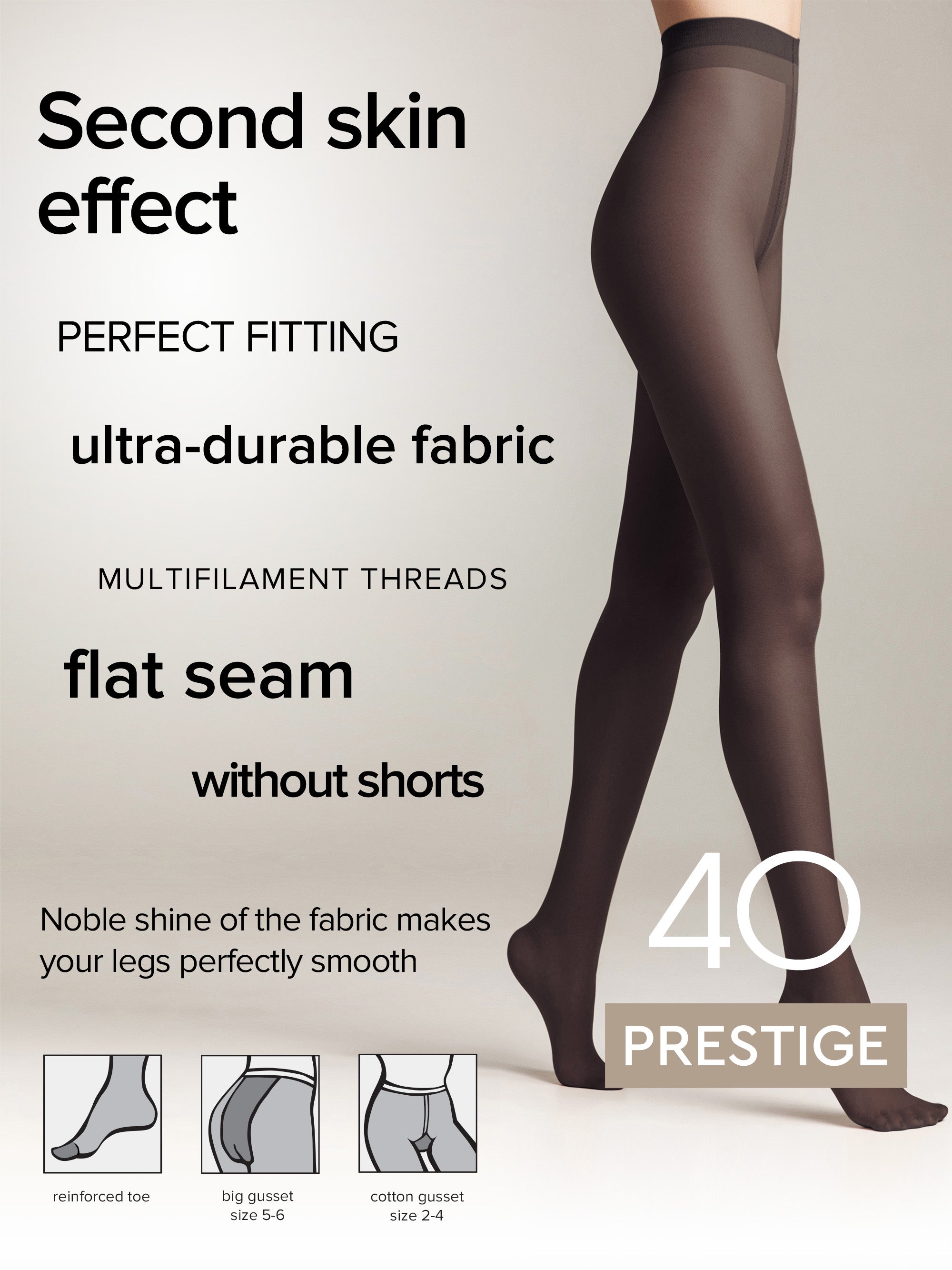 Tights Conte Prestige 40 Den - Sheer to Waist Noble Shine Secondary image