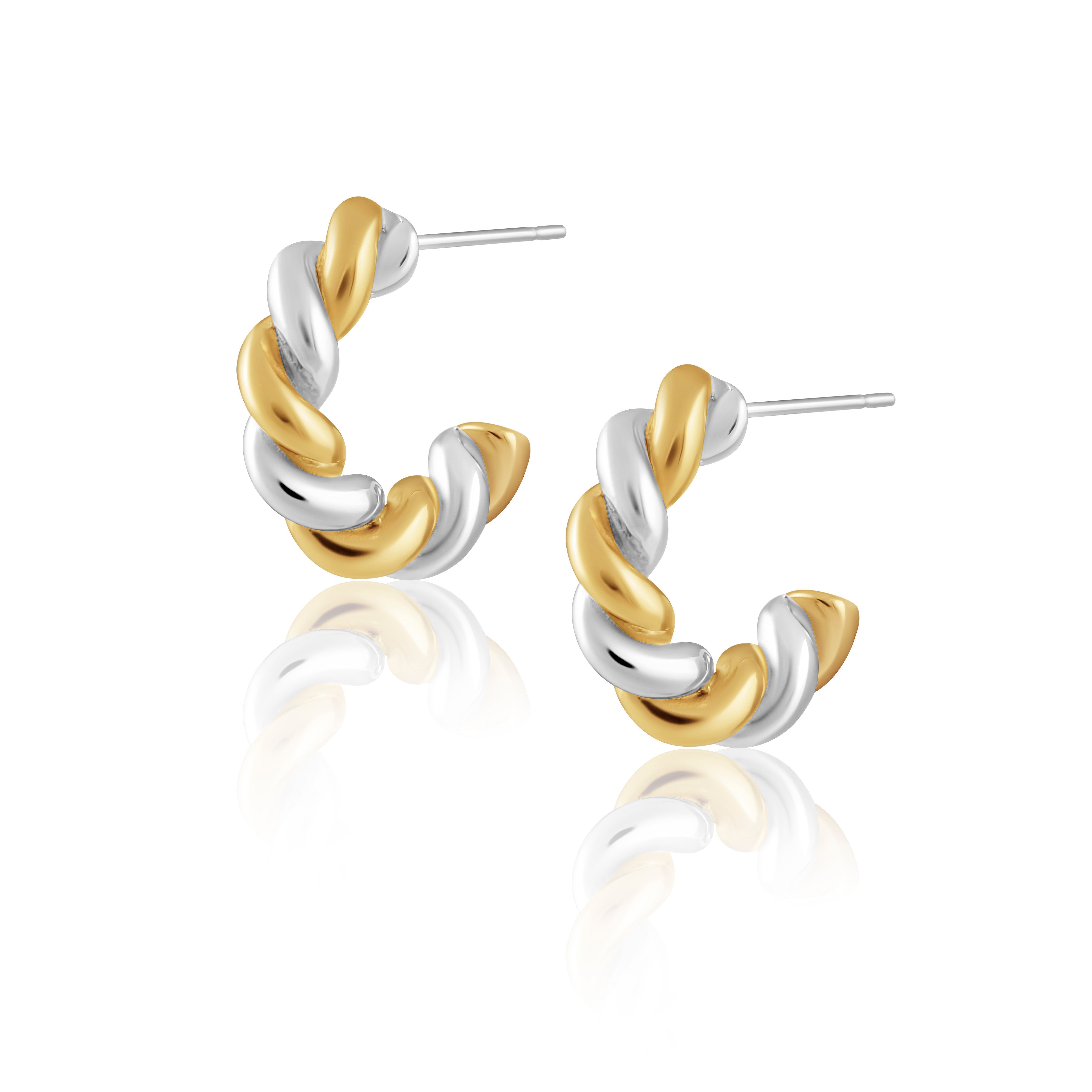 Sara Two Tone Twist Hoop Main image