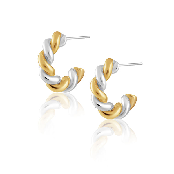 Sara Two Tone Twist Hoop