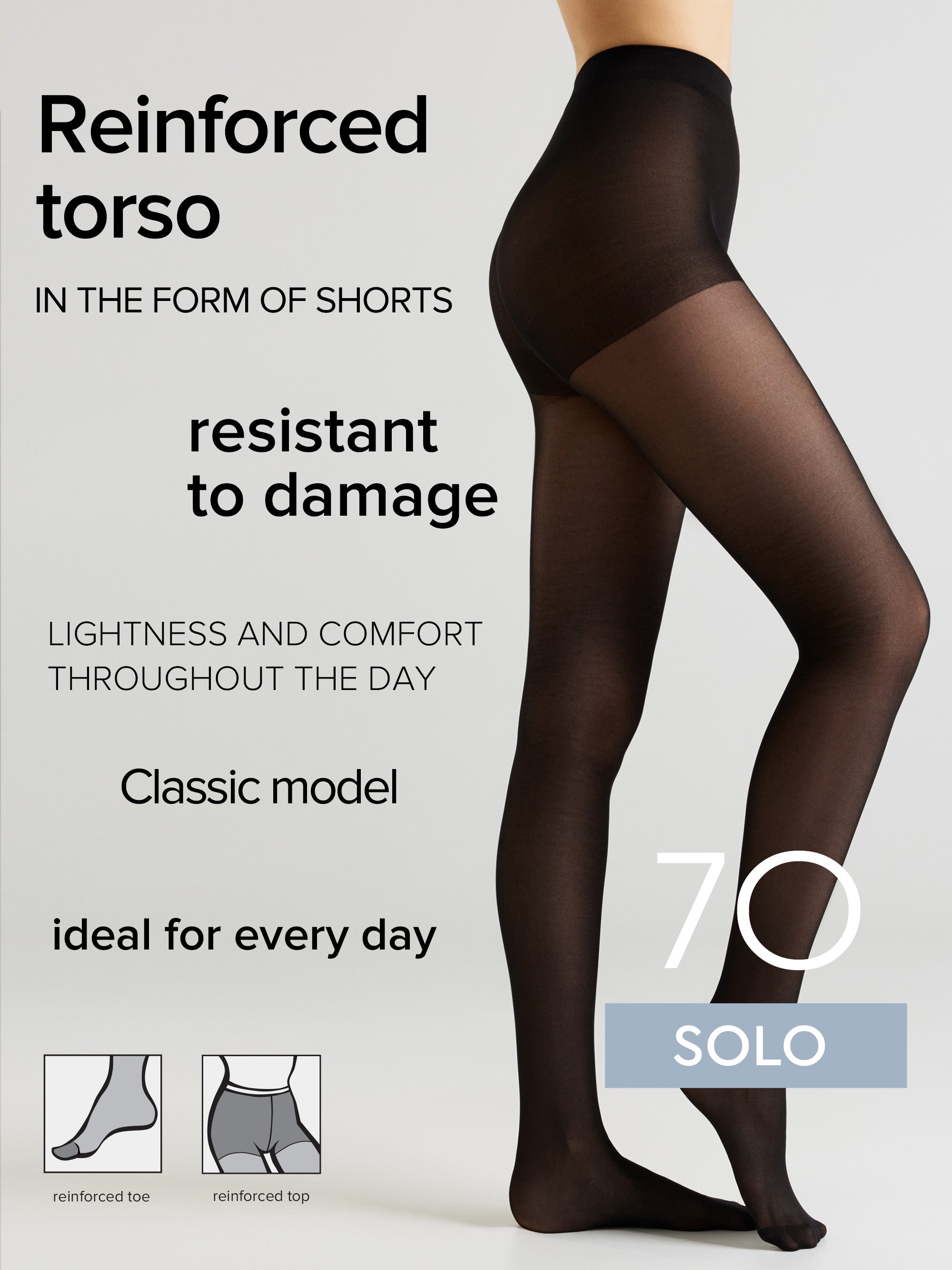 Tights Conte Solo 70 Den - Reinforced Torso Secondary image