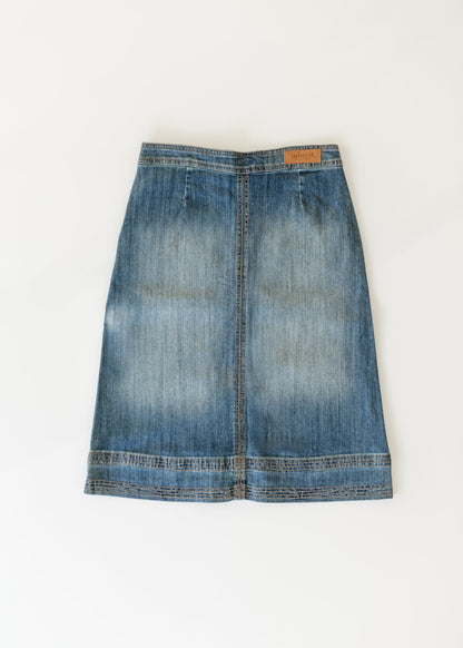 Sutton Side Zip A-line Denim Midi Skirt - FINAL SALE