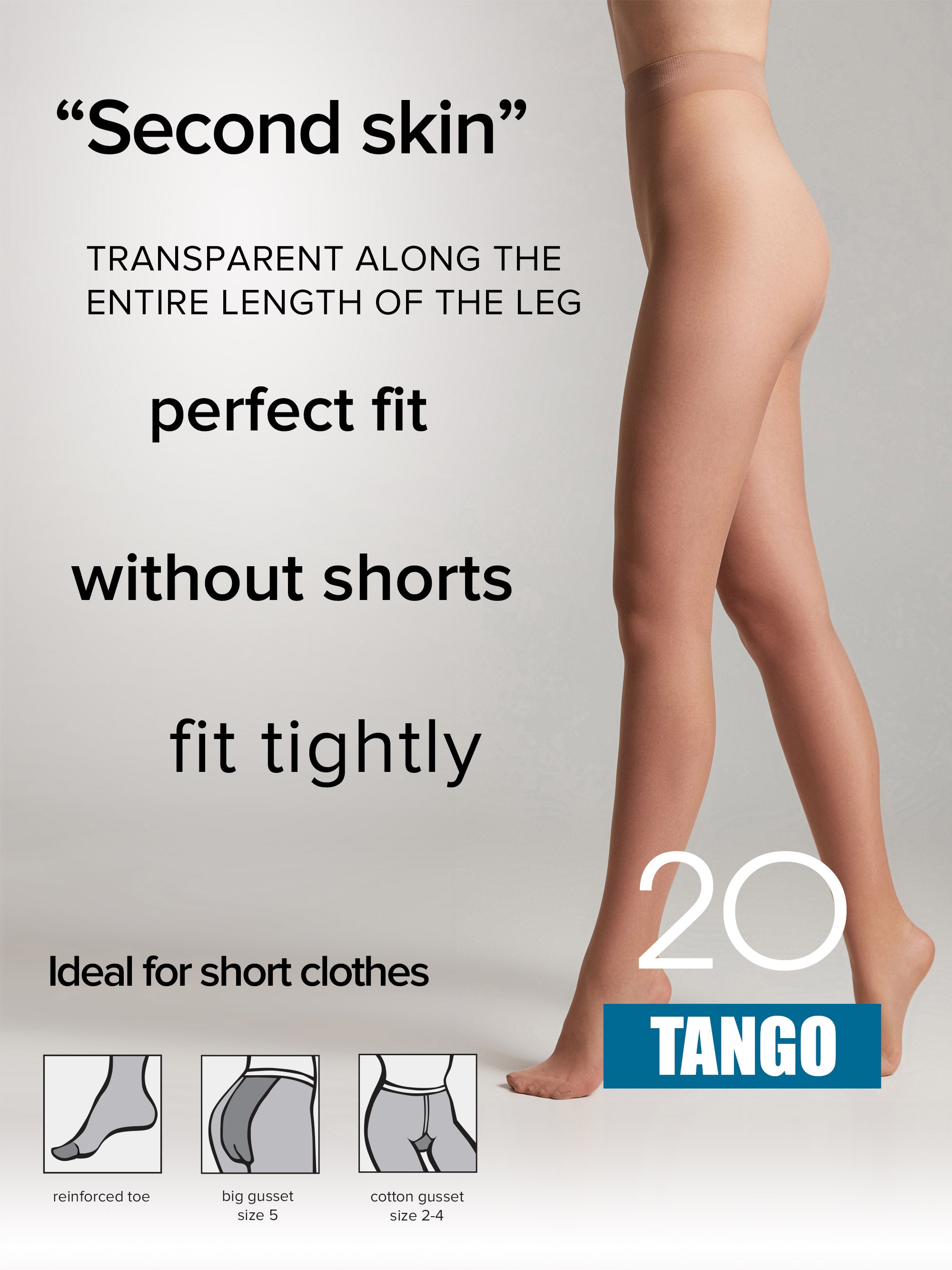 Tights Conte Tango 20 Den - Sheer to Waist Satin Shine Secondary image
