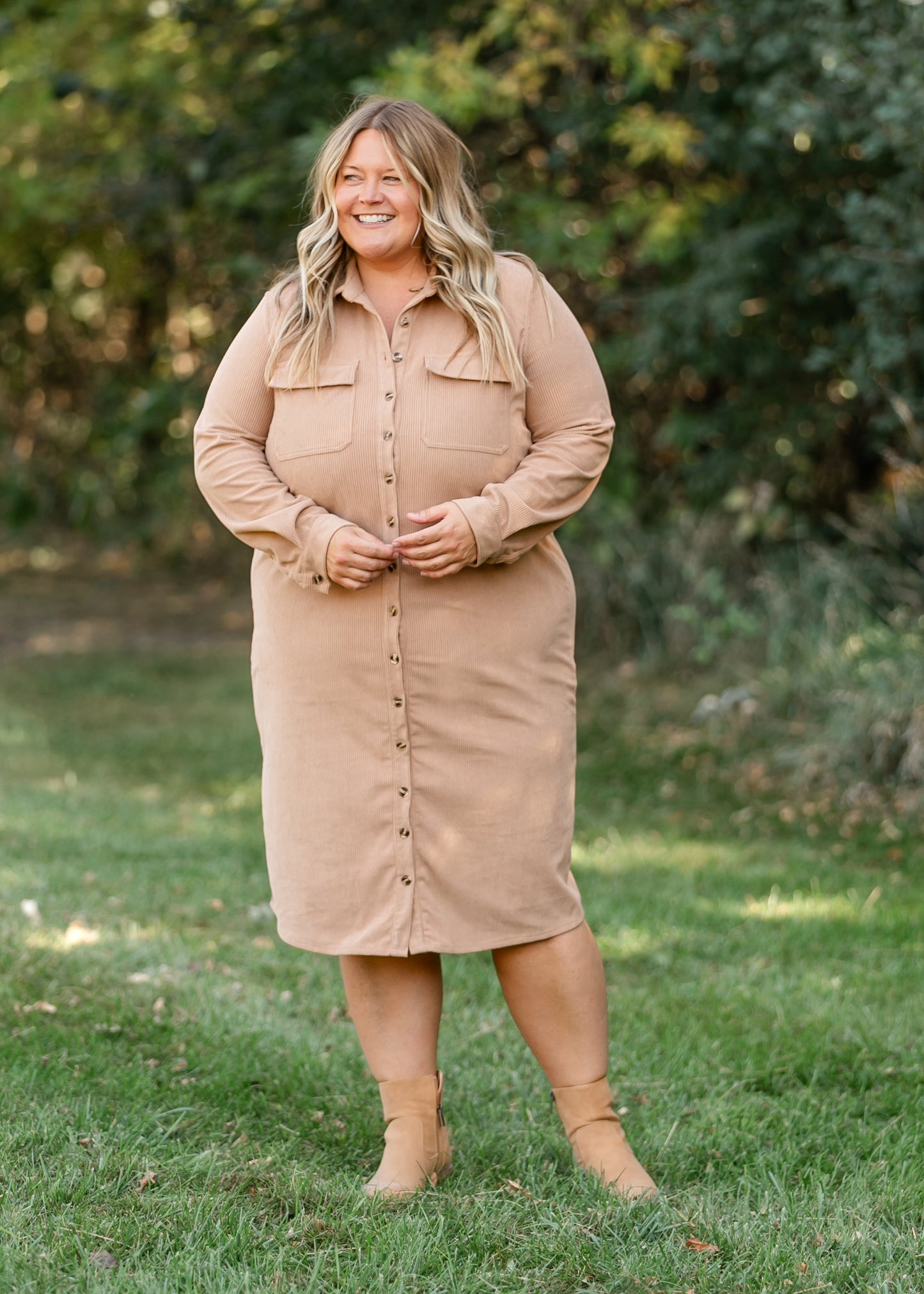 Teagan Brown Ultra Soft Shirt Dress