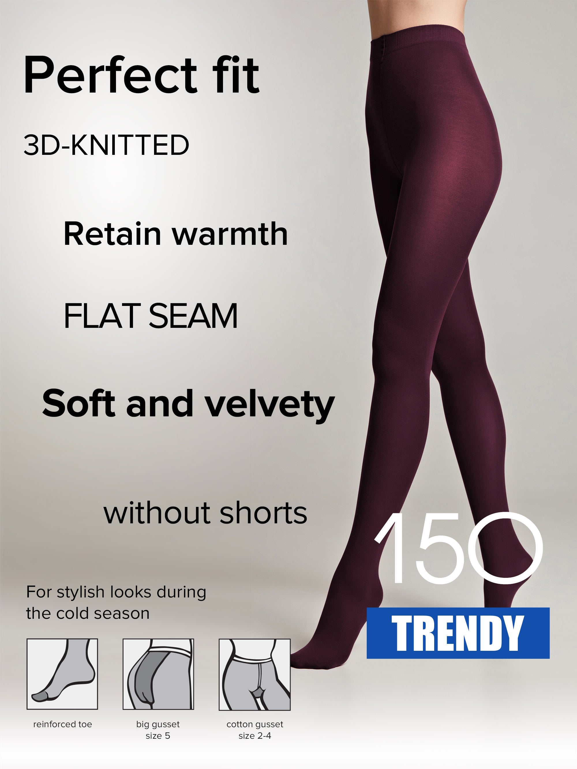 Tights Conte Trendy 150 Den - Microfiber 3D effect Secondary image