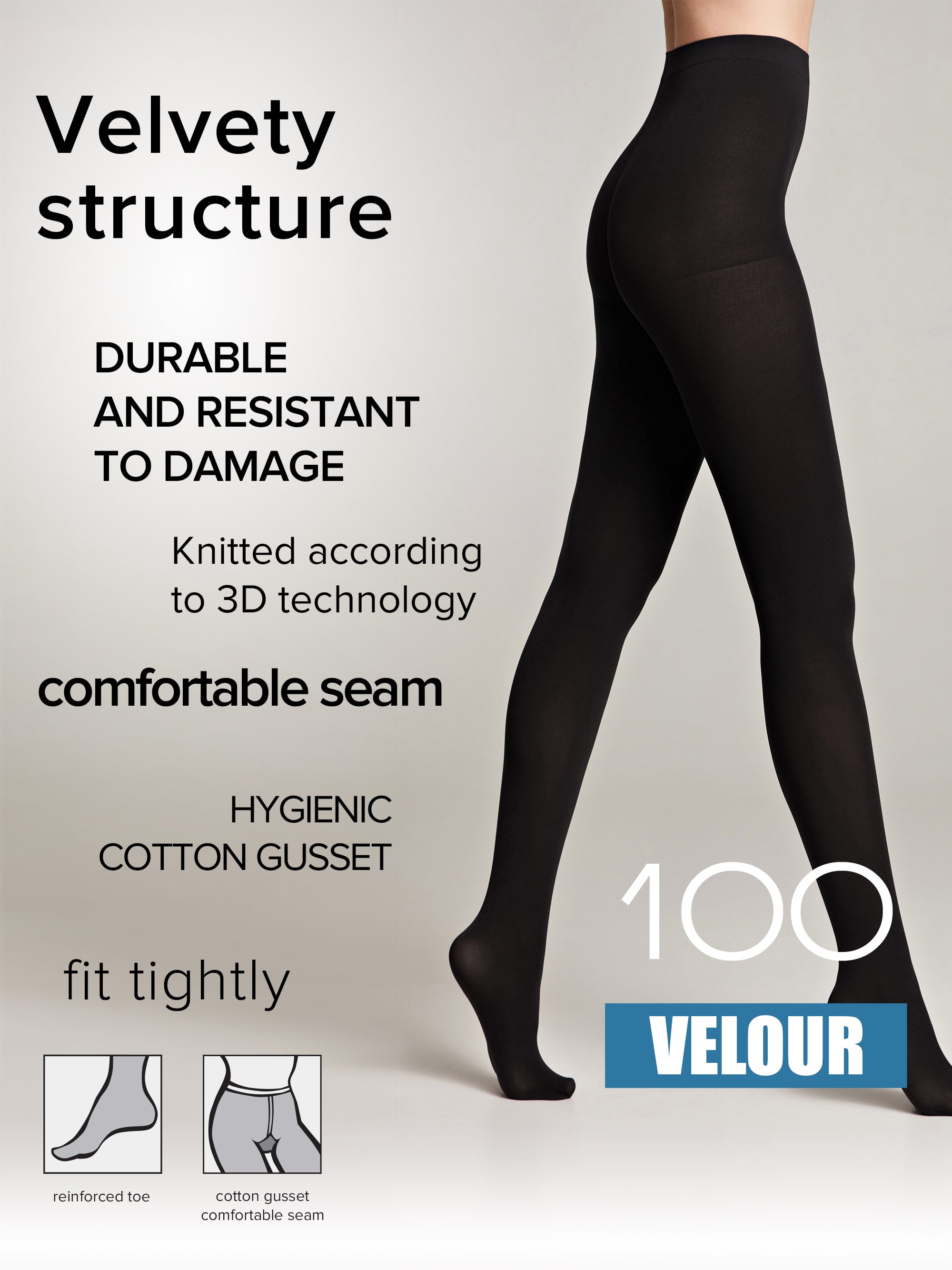 Tights Conte Velour 100 Den - Matte Warm Microfibra Secondary image