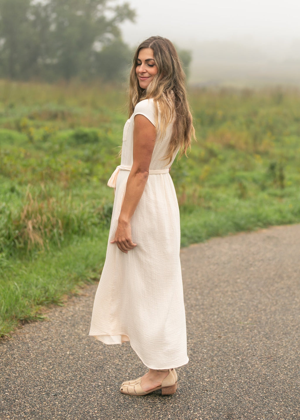 Willow Blush Pink Cotton Gauze Midi Dress - product image 4