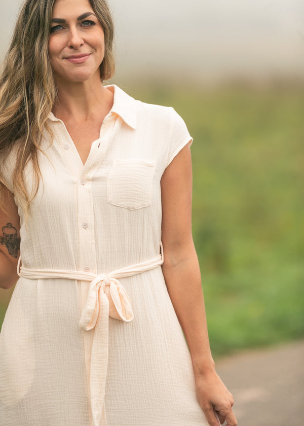 Willow Blush Pink Cotton Gauze Midi Dress - product image 7