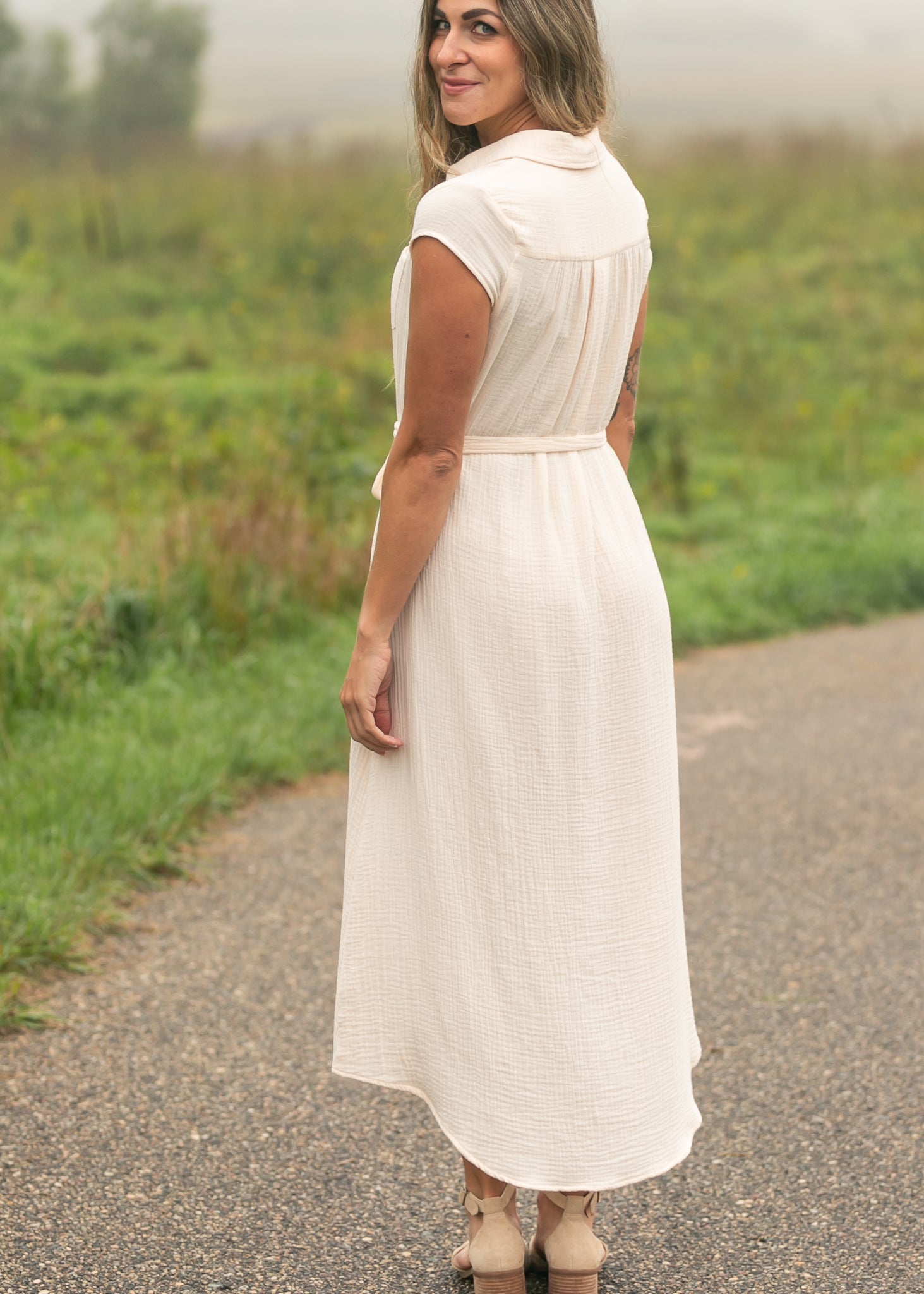 Willow Blush Pink Cotton Gauze Midi Dress - product image 5