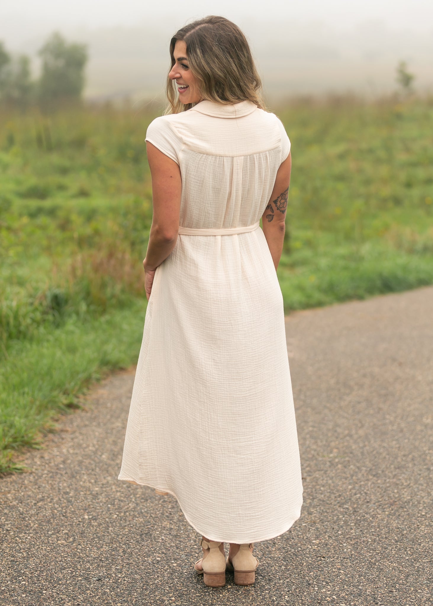 Willow Blush Pink Cotton Gauze Midi Dress - product image 9