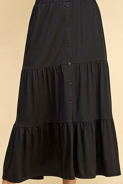 Faith Apparel Tiered Midi Skirt