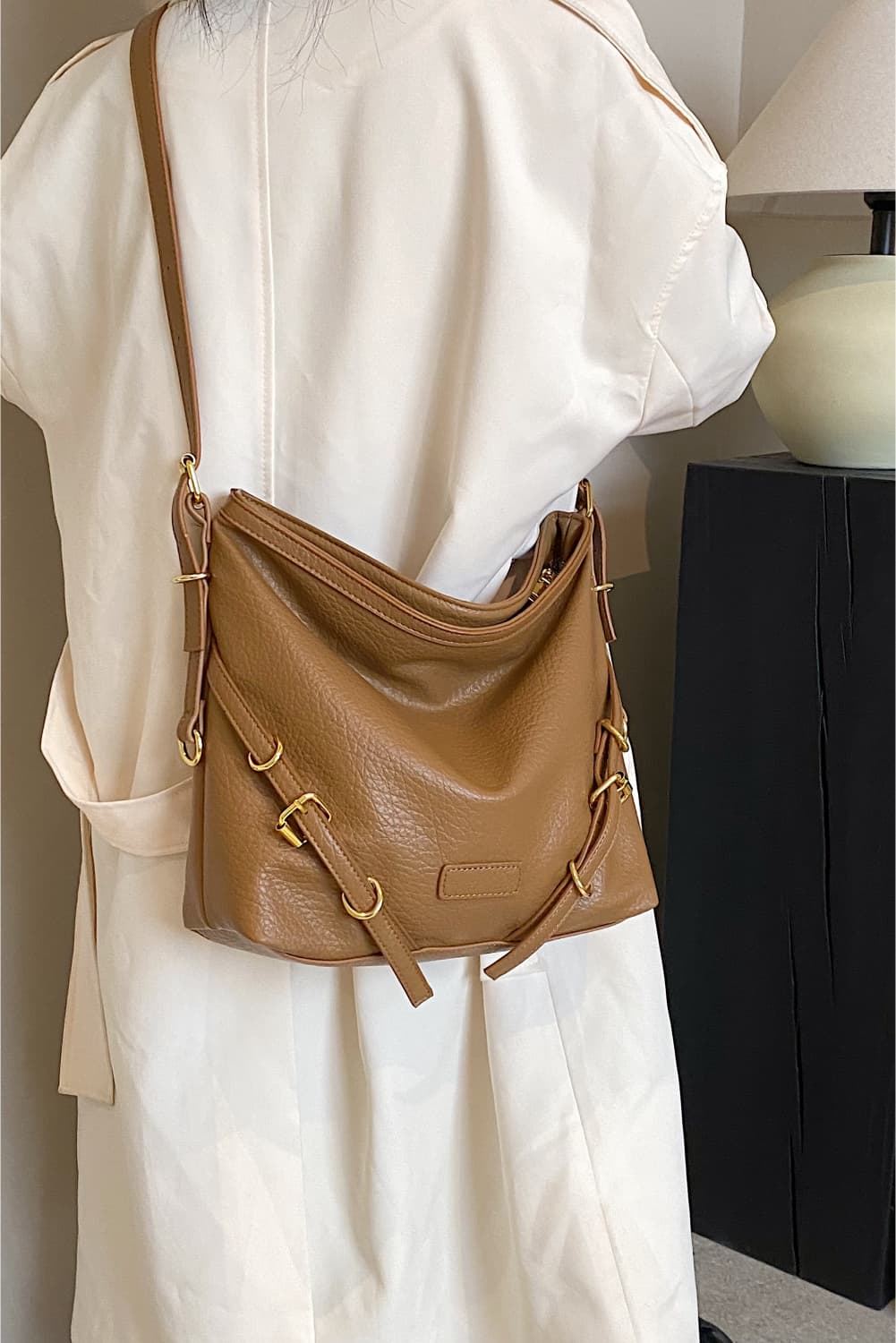 Large PU Leather Crossbody Bag - Shopiebay