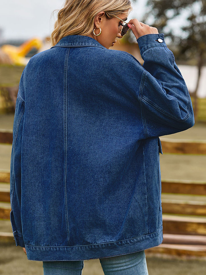Dropped Shoulder Denim Jacket - Shopiebay