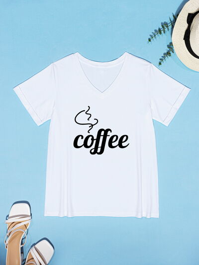 COFFEE V-Neck Short Sleeve T-Shirt