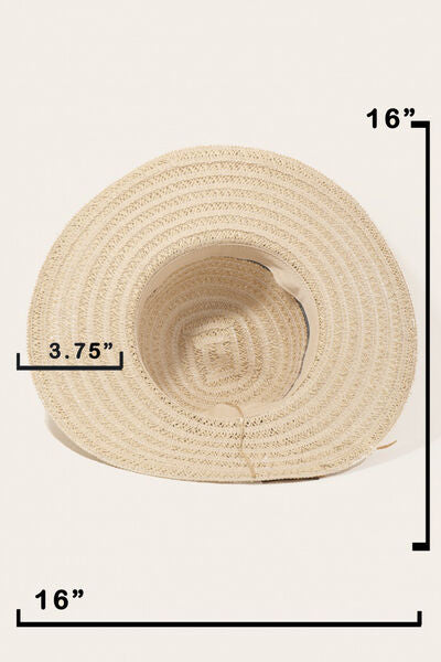 Fame Contrast Straw Braided Sun Hat