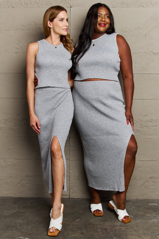 Sew In Love She's All That Fitted Two-Piece Skirt Set - Shopiebay