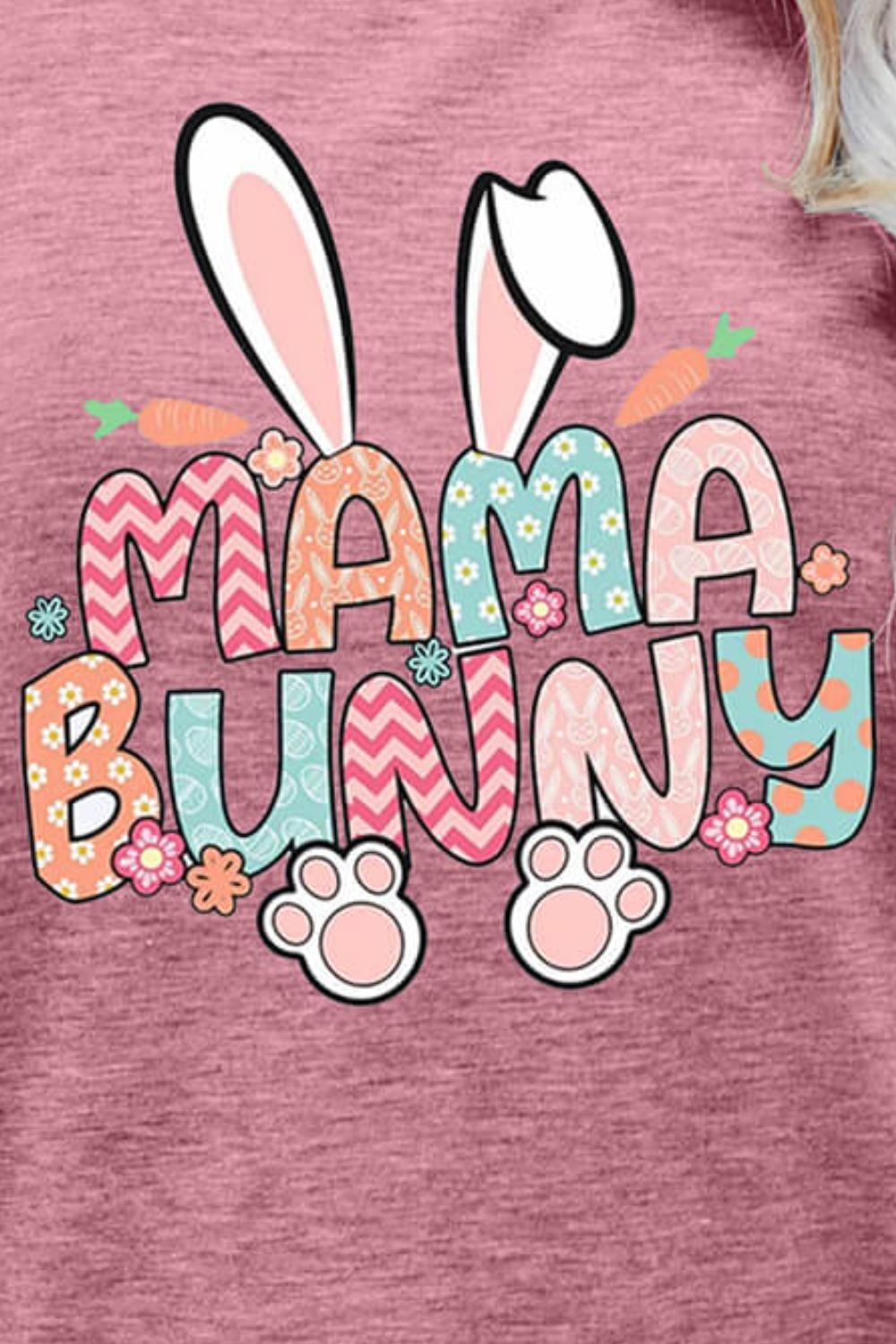 MAMA BUNNY Easter Graphic Short Sleeve Tee