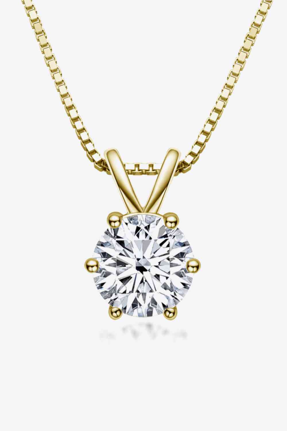 925 Sterling Silver 1 Carat Moissanite Pendant Necklace