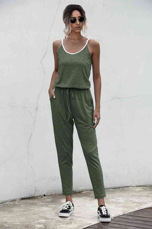 Contrast binding Cami Jumpsuit