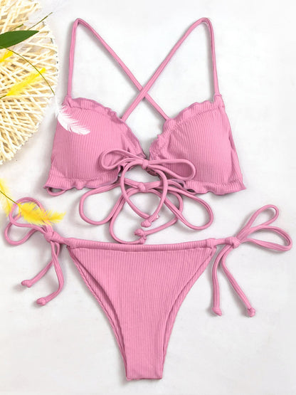 Ruffled Tied Two-Piece Bikini Set