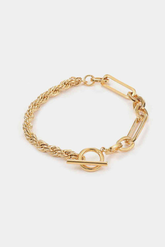 Toggle Clasp Twisted Chain Bracelet