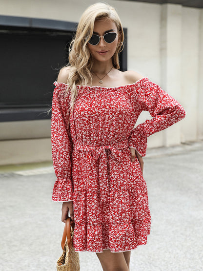 Frill Tied Floral Flounce Sleeve Tiered Dress