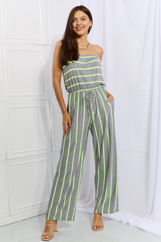 Sew In Love Pop Of Color Full Size Sleeveless Striped Jumpsuit - Shopiebay