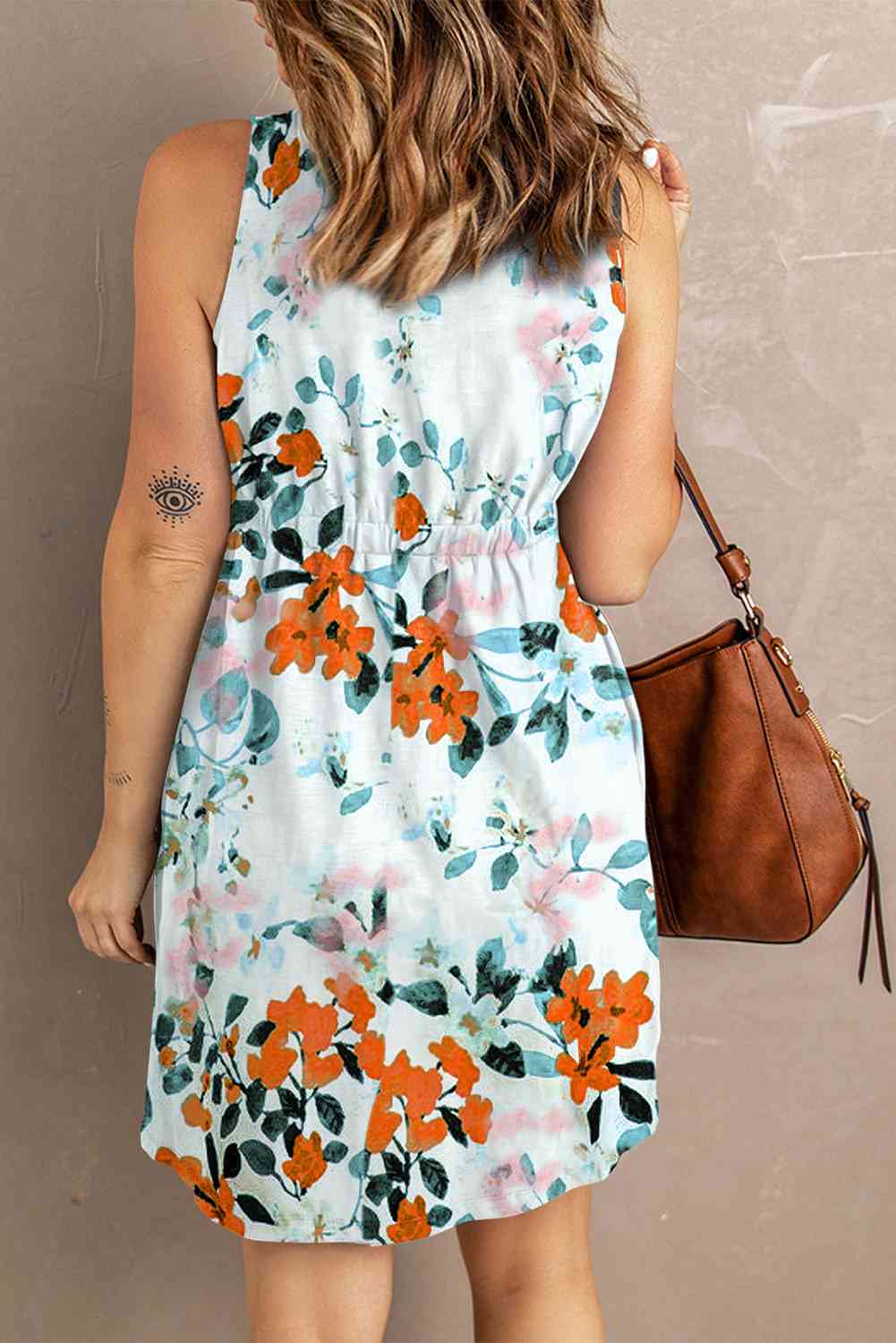 Printed Button Down Sleeveless Magic Dress