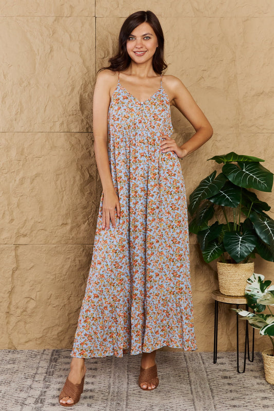 HEYSON Take Your Chances Full Size Floral Halter Neck Maxi Dress - Shopiebay