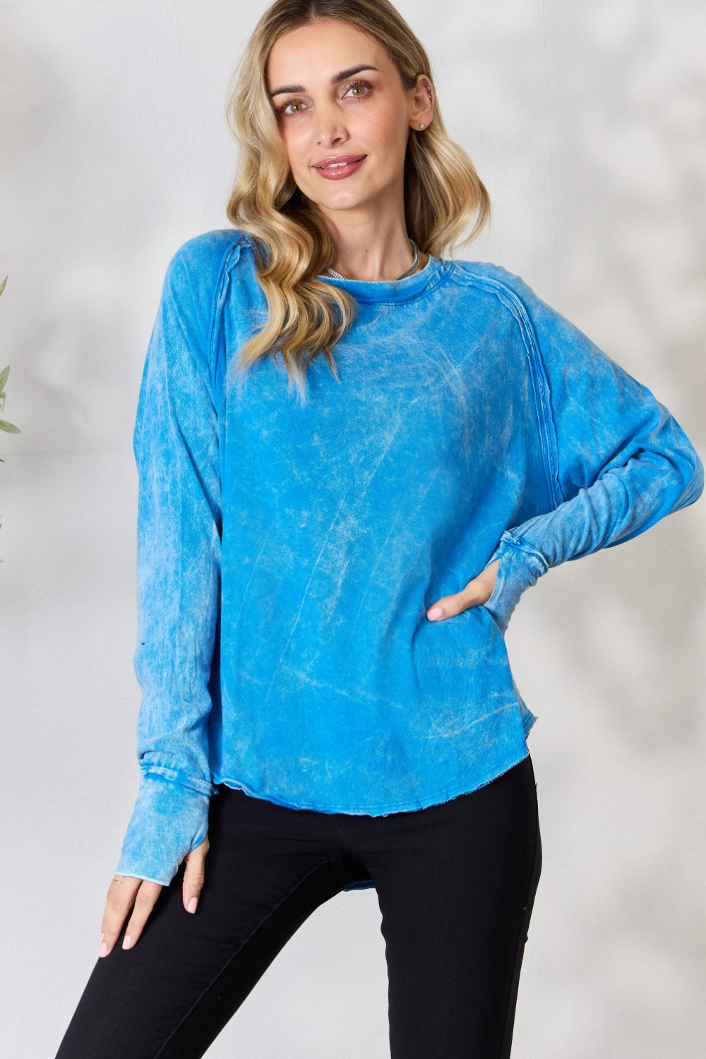 Zenana Round Neck Long Sleeve Top