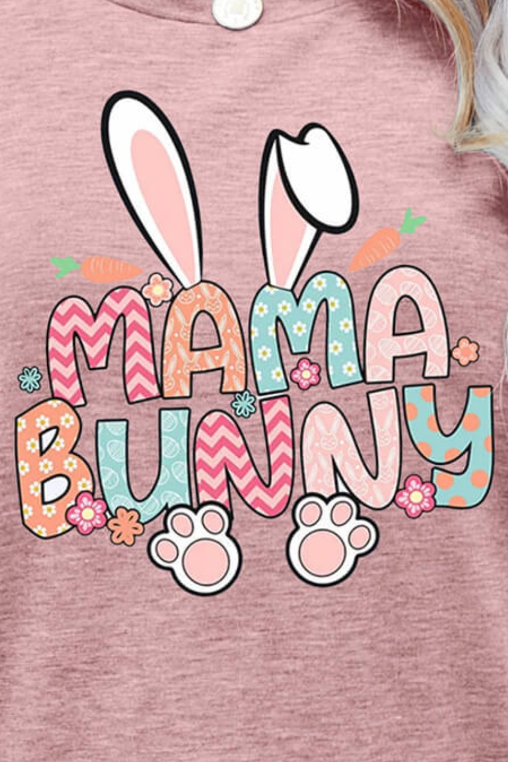 MAMA BUNNY Easter Graphic Short Sleeve Tee