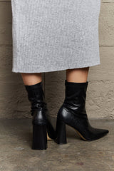 Weeboo Stacy Block Heel Sock Boots - Shopiebay